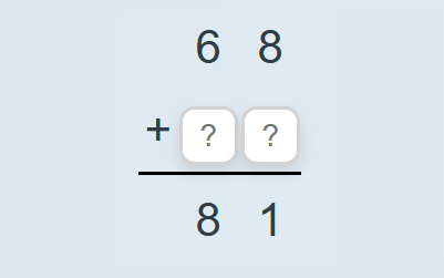 Double Digit - missing addend - with regrouping